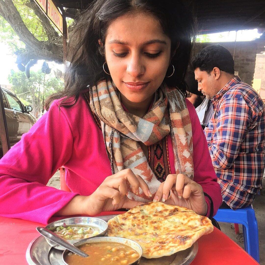 Eating vegetarian food in India