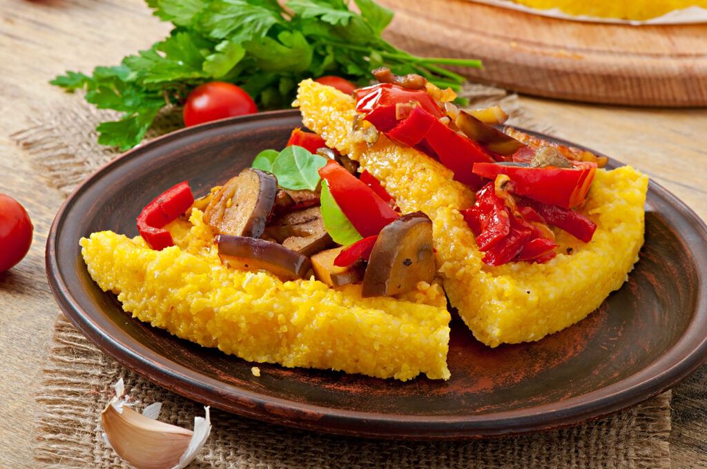 Polenta Milanese vegetarian food